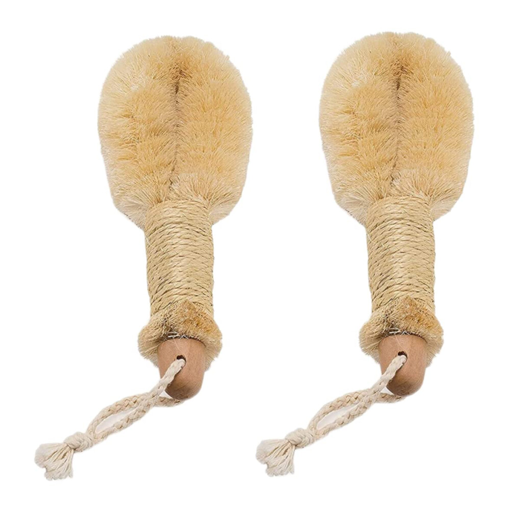 Natural Sisal Dry Body Brush Set for Gentle Exfoliation, Cellulite Reduction and Lymphatic Support, 2 Pcs