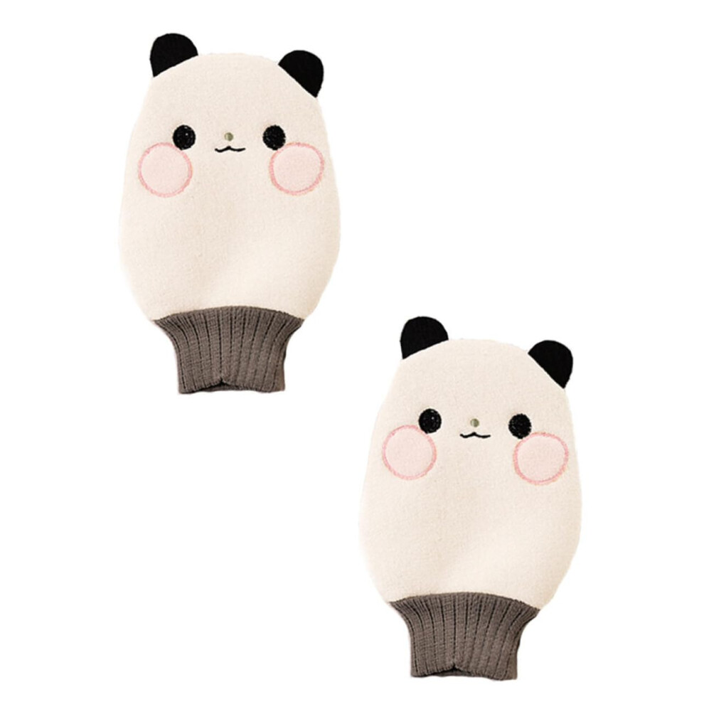 2 Pack Exfoliating Bath Gloves DualSided Body Scrubber for Shower and Spa Soft Towel Set