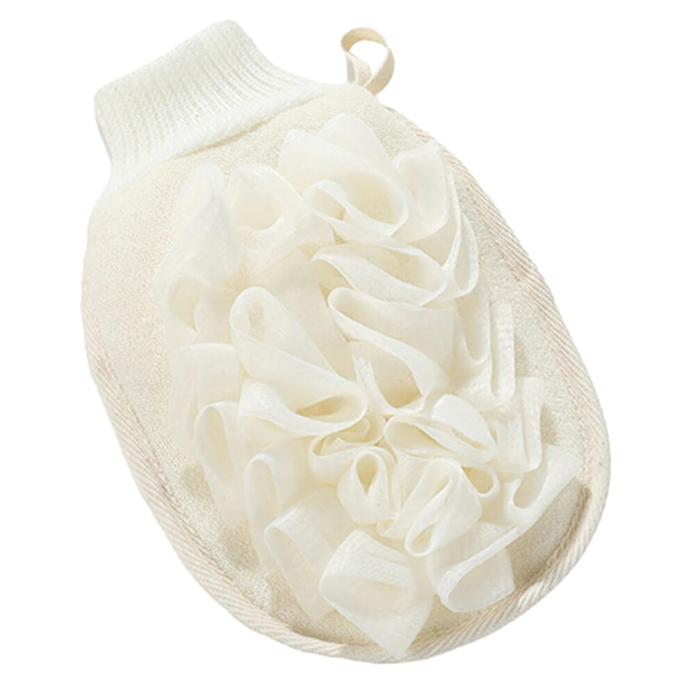 Exfoliating Gloves Double Sided Bath Scrubbing Mitt Natural Flax Body Scrubber for Gentle Skin