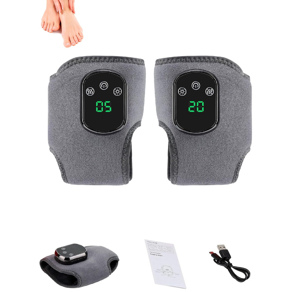 Electric Foot Massager 3in1 Triple Method with 3 Vibration Modes 5 Heat Levels Wireless Rechargeable 2pc