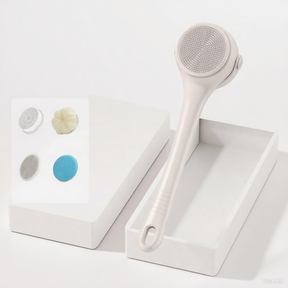Electric Back Scrubber with Long Handle, 4in1 Waterproof Shower Body Brush, Rechargeable