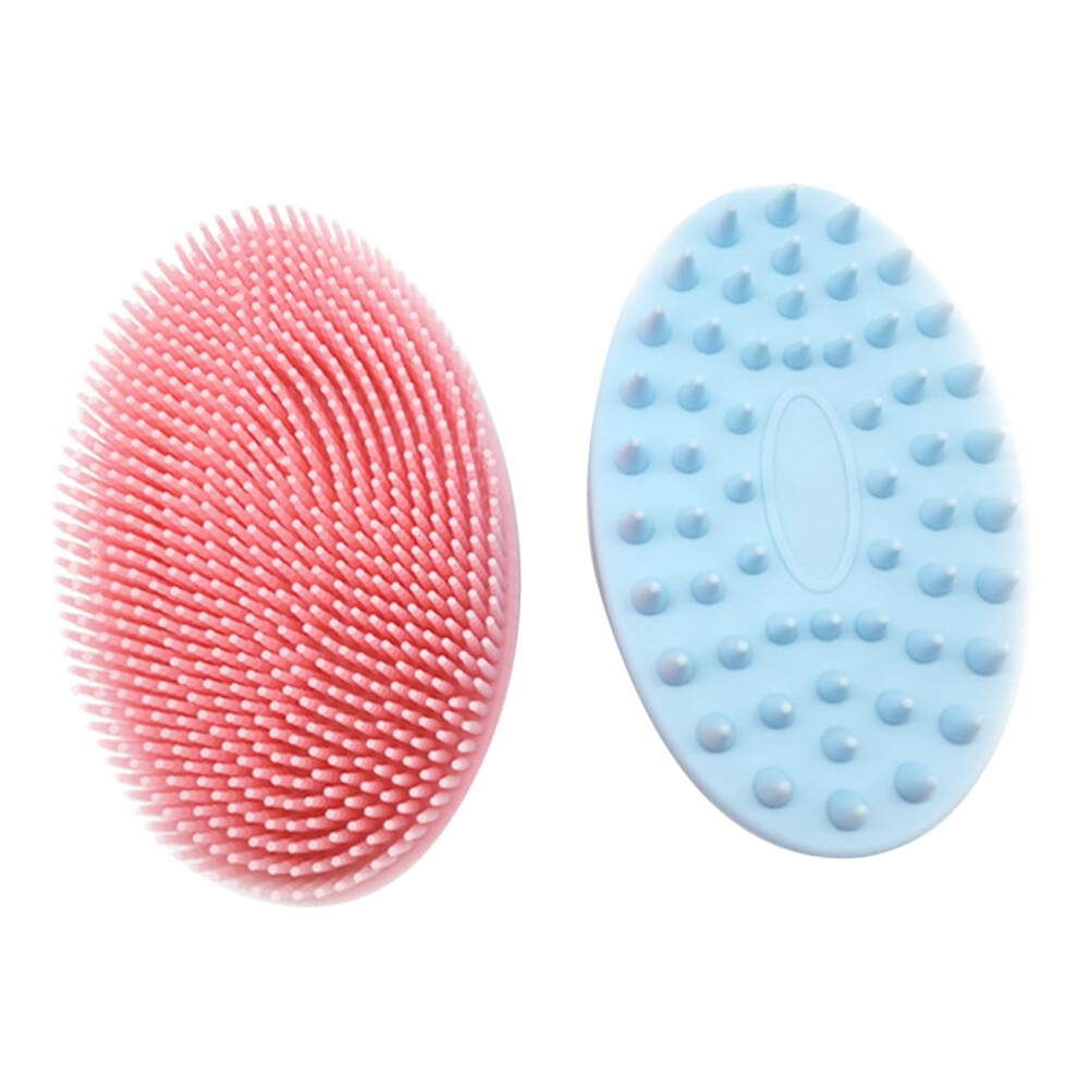 Double Sided Bath Brush with Ergonomic Grip for Gentle Exfoliating Massage Body and Pet Cleaning 2pcs