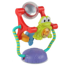 2-in-1 Saugnapf-Babyspielzeug mit Frosch, Elefant & Spiegel – 15x7,5x13cm