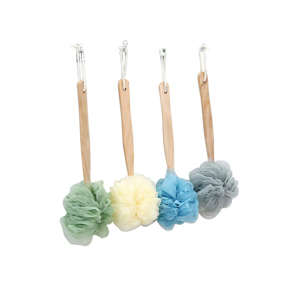 Back Scrubber with Long Ergonomic Handle for Shower, Gentle Exfoliation and Lotion Application, 4pcs