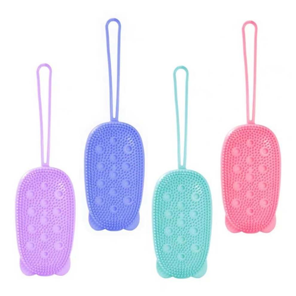Silicone Bath Brush Set with DoubleSided Exfoliating Body Scrubber for Gentle Skin Cleansing