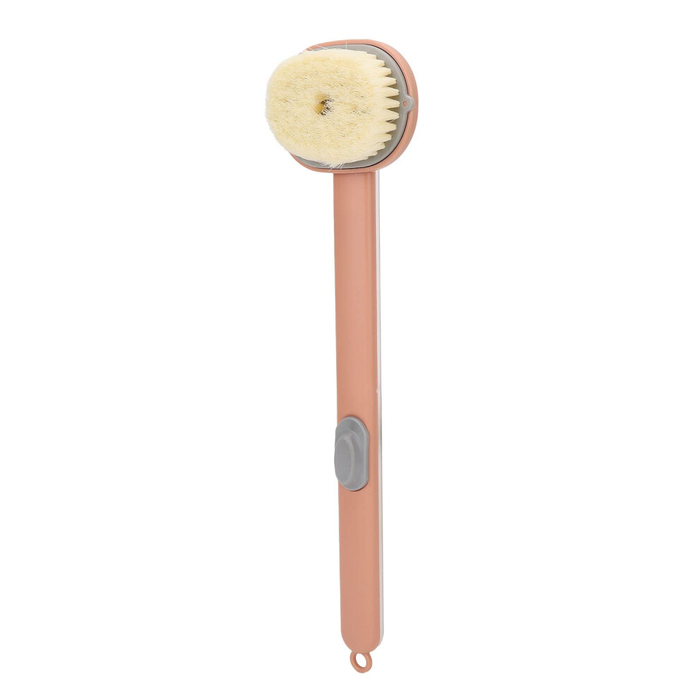 Long Handle Bath Brush with Shower Gel Dispenser, Detachable Back Scrubber for Shower