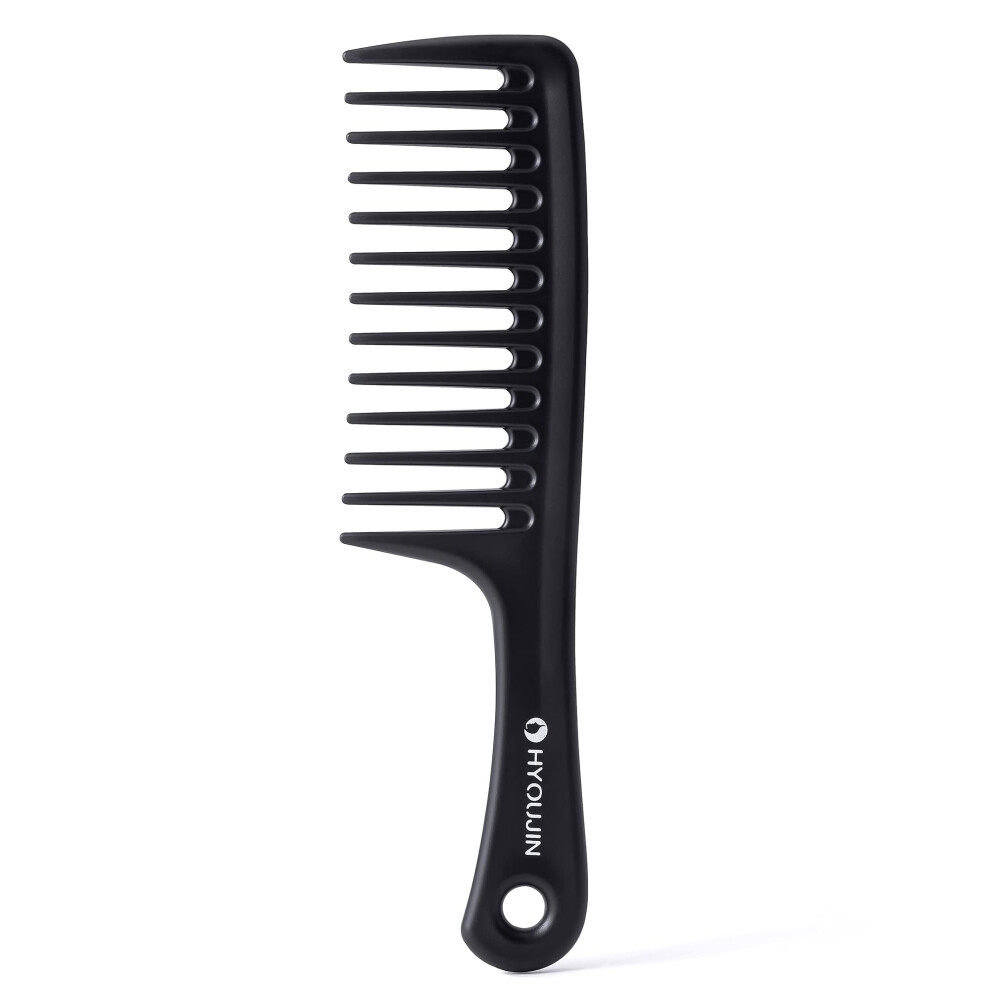 Unisex Wide Tooth Comb For Curly Hair With Gentle Detangling And Frizz Control, Durable Plastic Design