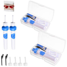 Ear Wax Removal Tool Cordless Vacuum Ear Cleaner Kit with 2 Replacement Heads and Silicone Tips