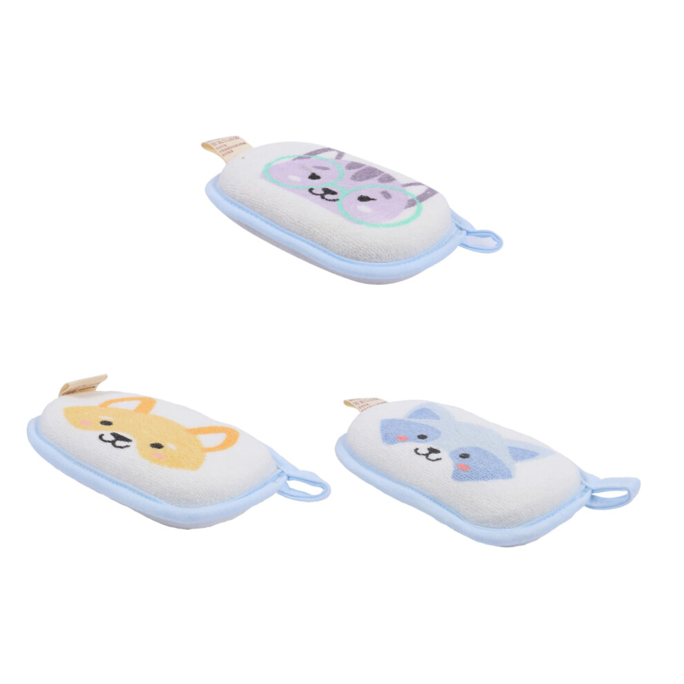 3Pcs Bath Sponge Soft Body Scrubber for Gentle Skin Exfoliation and Full Body Cleansing
