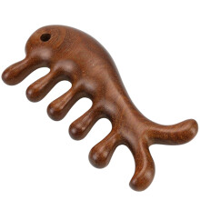 Wooden Scalp Massager Sandalwood Wide Tooth Comb AntiStatic Hair Care and Gua Sha Massage Tool