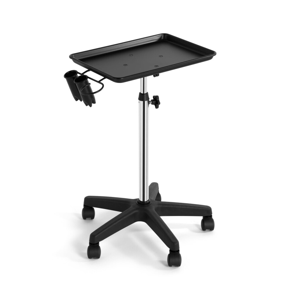 Tattoo Tray Cart Adjustable Height Salon Trolley with Wheels Lightweight Aluminum Large Capacity