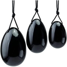 Black Obsidian Yoni Egg Set for Women Pelvic Floor Strength and Emotional Balance, Multiple Sizes