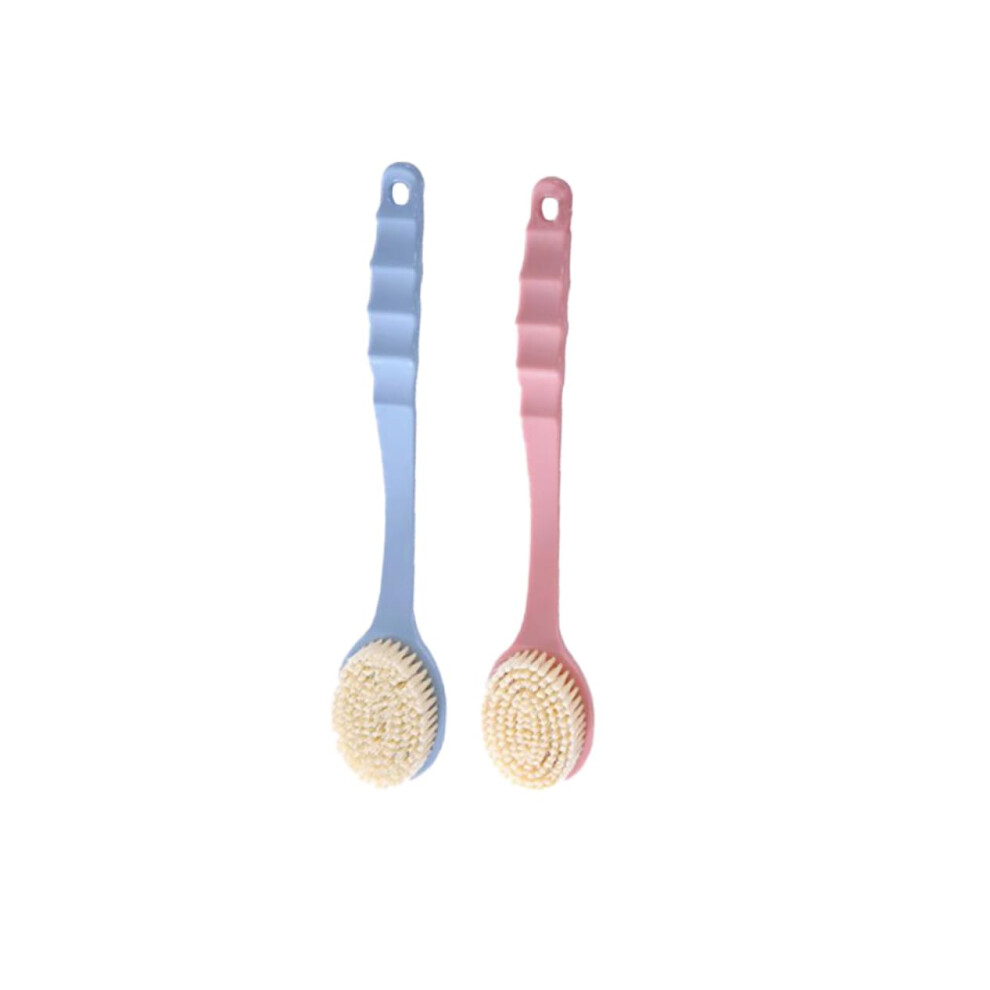 2pcs Soft Bristle Bath Brush and Body Scrub Brush with Ergonomic Handle for Gentle Exfoliation