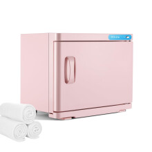 23L Hot Towel Warmer Cabinet with LED Light Extra Large Capacity Pink Towel Heater for Spa and Home