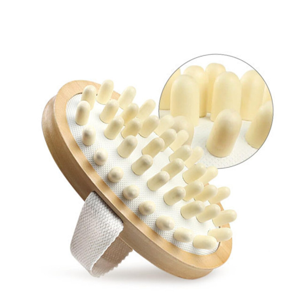 Wooden Body Massage Brush for Lymphatic Drainage and Exfoliation, Handheld Spa Massager for Smooth Skin