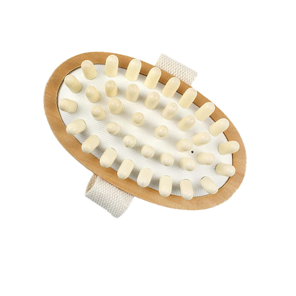 Wooden Body Brush and Scalp Massager for Gentle Exfoliation, Circulation and Relaxation