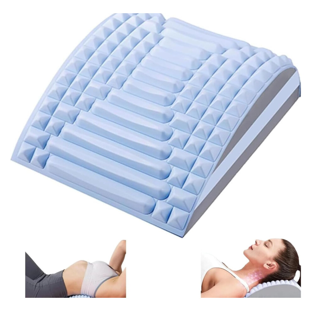 Blue Back Stretcher For Lower Back Pain Relief Adjustable Lumbar Support Posture Corrector