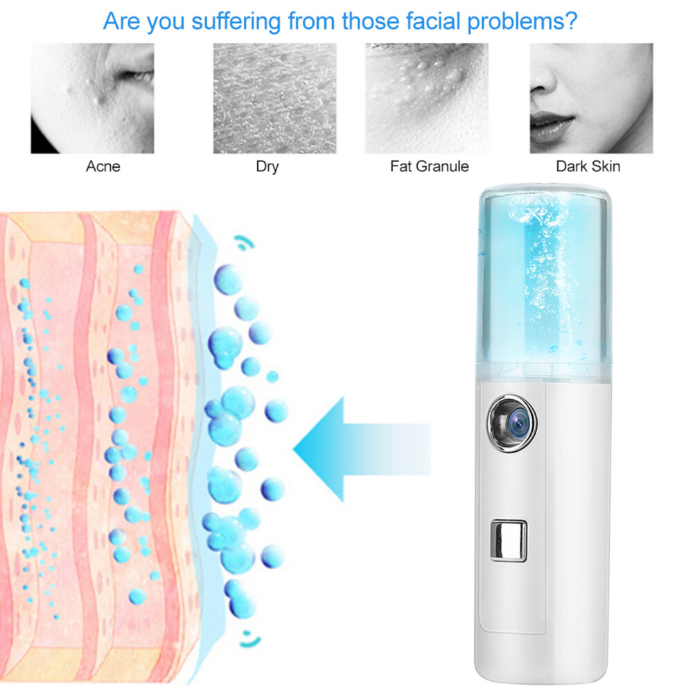 30ml Nano Mist Spray Face Mister Ultrasonic Facial Moisturizer, Compact & Portable