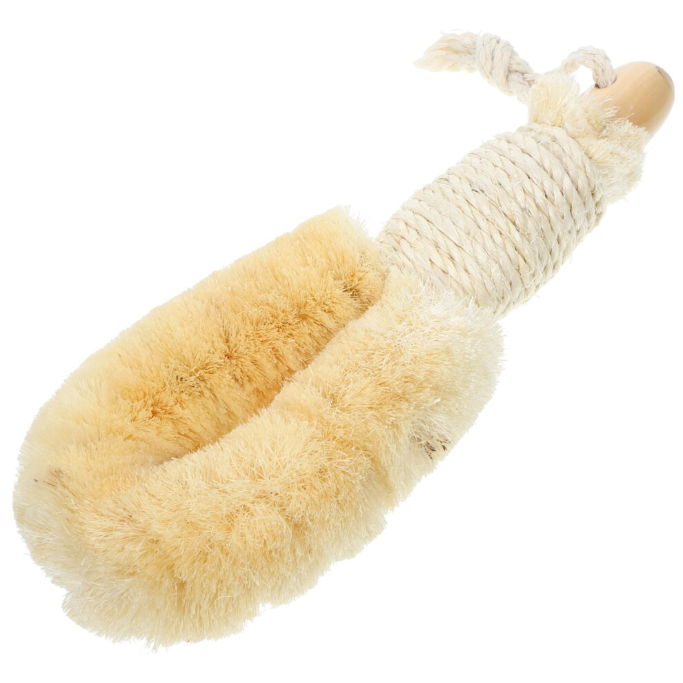 EcoFriendly Sisal Bath Brush with Long Wooden Handle for Gentle Skin Exfoliation Wet Dry Use