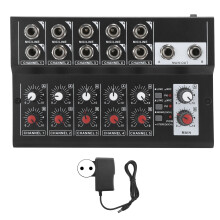 Consola mezcladora de DJ multifuncional de 6 canales con efectos digitales y alimentación fantasma, adecuada para estudios domésticos,