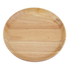Round Wooden Tea Tray 18cm Eco-Friendly Sushi Snack Plate Brown