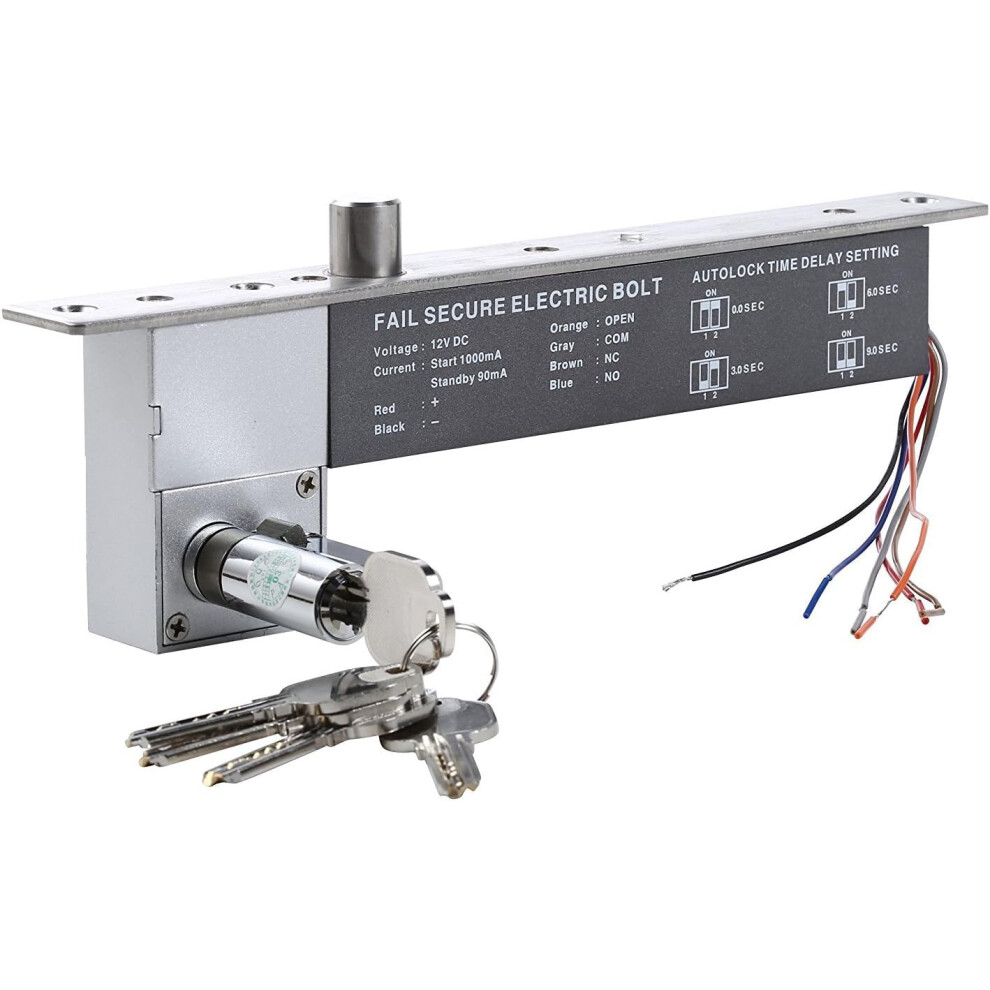 Electric Drop Bolt Lock Fail Secure With Key Cylinder, Tamperresistant Steel For Access Control 9092120482164