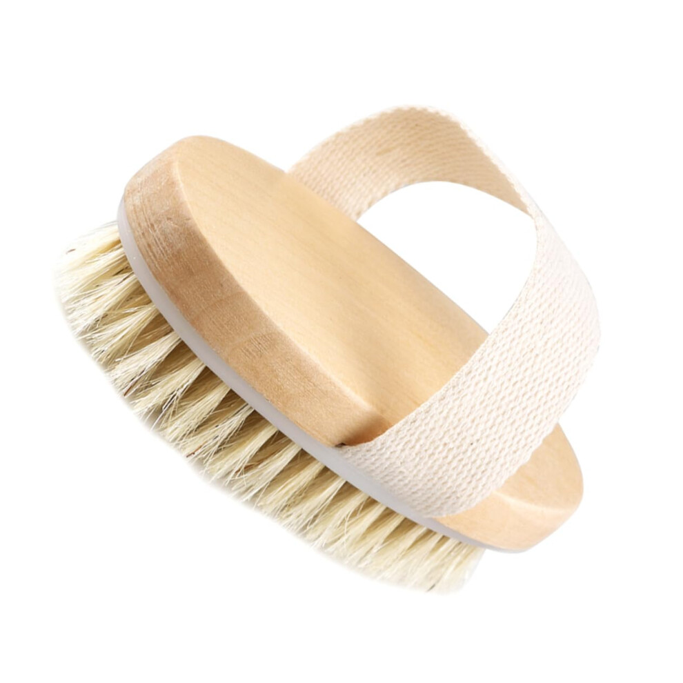 Natural Bristle Body Brush for Gentle Exfoliation, Legs and Feet, Improves Circulation, No Handle