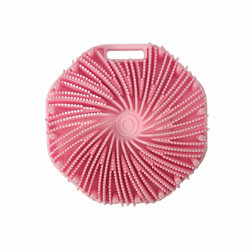 Pink Silicone Body Scrub Brush With Soft Bristles For Deep Exfoliation And Gentle Massage Â