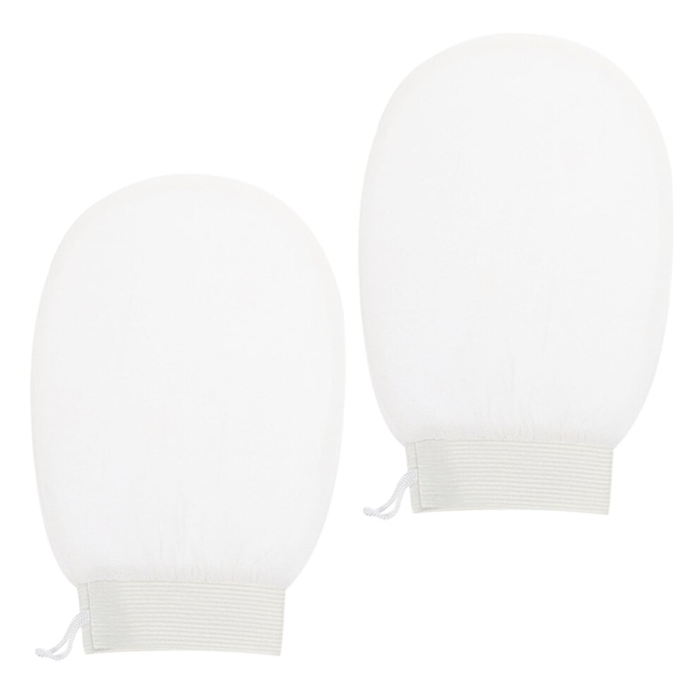 2pcs Exfoliating Shower Gloves for Women and Men, Gentle Rayon Body Scrubber for Spa and Bath