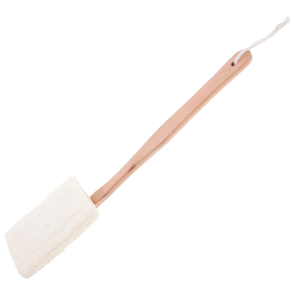 Back Scrubber for Shower with Long Handle, Natural Bristles and Loofah for Gentle Exfoliation