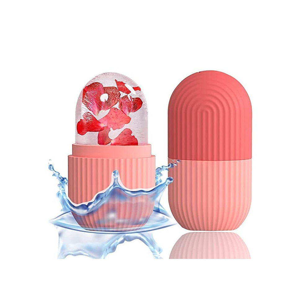 Ice Roller for Face and Eyes Cold Therapy Massager Reduces Puffiness Enhances Skincare Absorption Pink