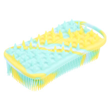 DoubleSided Silicone Scalp and Shower Body Scrubber with Gentle Massage for Wet or Dry Use