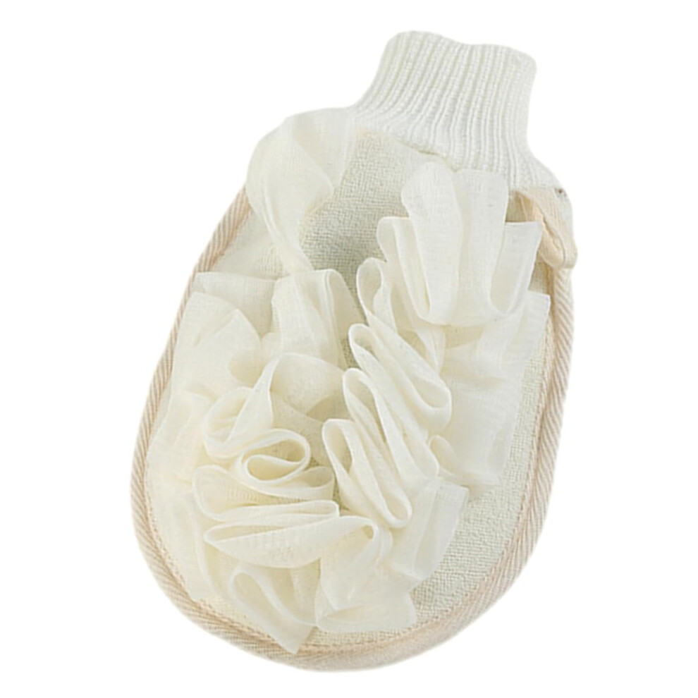 Exfoliating Bath Glove with DualSided Body Scrubbing Mitt for Gentle Skin and Easy Back Cleansing