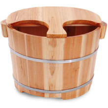 Solid Wood Foot Spa Tub with Cover for Home Pedicure Soak, Noise Salon Style Barrel