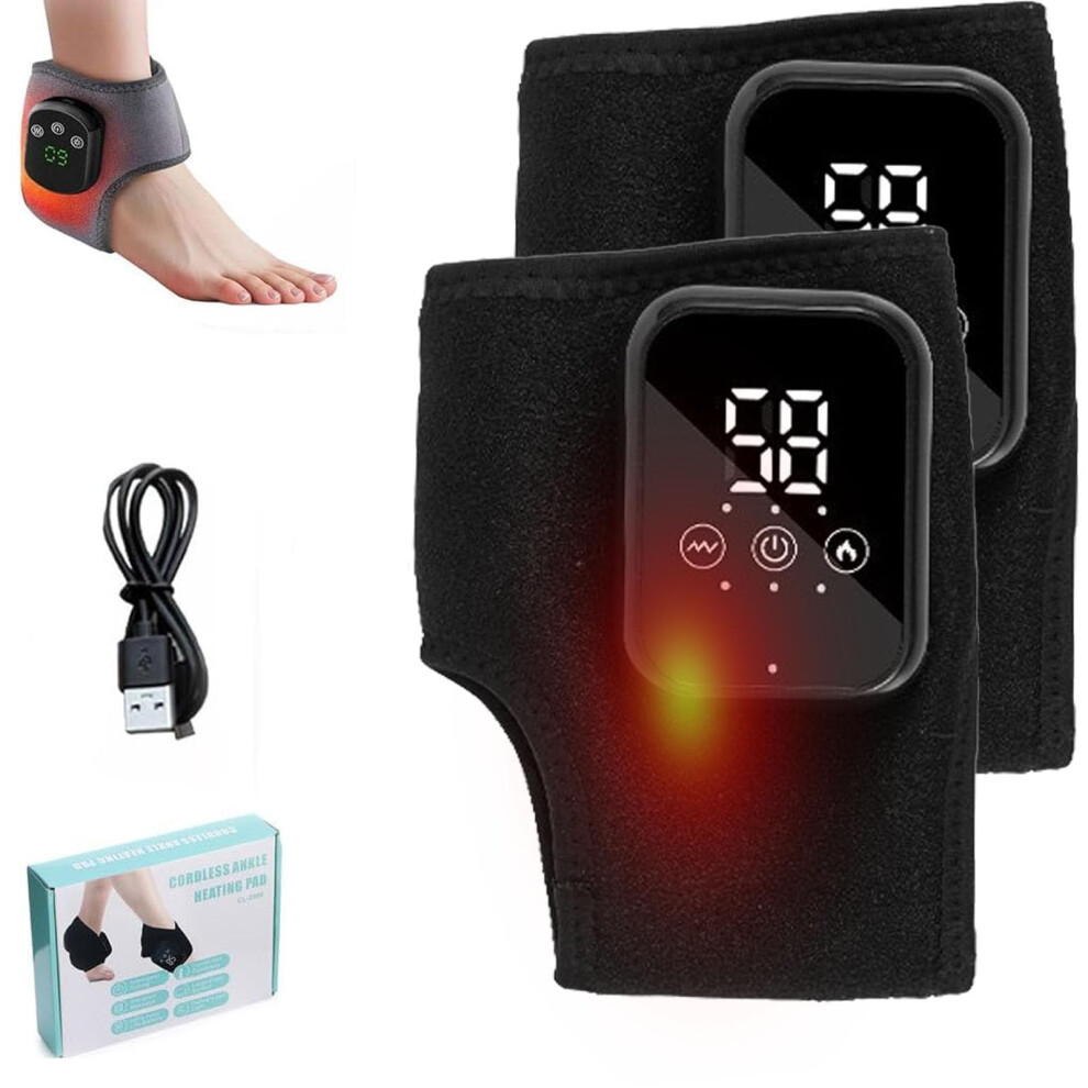 2Pack Heated Foot Massager with Triple Massage, 5Level Heat, 3Speed Modes for Ankle and Foot