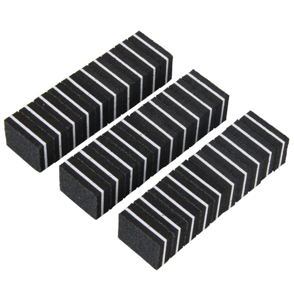 Professional Mini Black Sponge Nail File 100/180 Grit Nail Sanding Buffer for Acrylic and Gel Nails