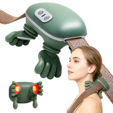Neck and Shoulder Massager with Heat, Shiatsu Kneading, Adjustable Intensity for Back Pain Relief