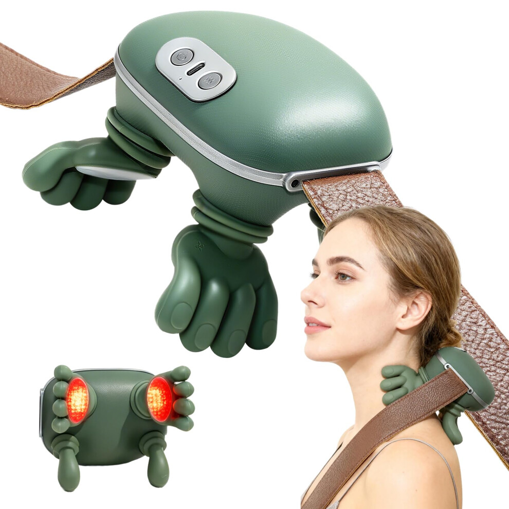 Neck and Shoulder Massager with Heat, Shiatsu Kneading, Adjustable Intensity for Back Pain Relief