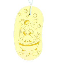 Soft Baby Bath Sponge for Sensitive Skin with Rope, Cartoon Yellow Toddler Shower Loofah