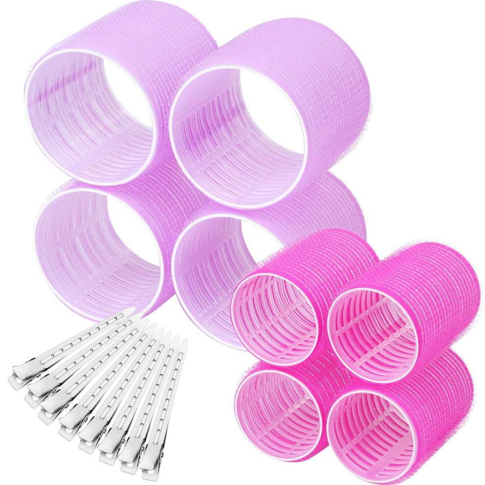 Self Grip Hair Rollers Set 16pcs with Jumbo and Large Sizes and Clips for Heat Curls and Volume