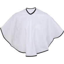 Hair Cutting Cape Waterproof White Polyester with Adjustable Neck for Salon and Home Use