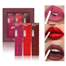 Matte Liquid Lipstick Set 3 Pack Long Lasting Smudge Proof Pigment Velvety Nude Red Gift