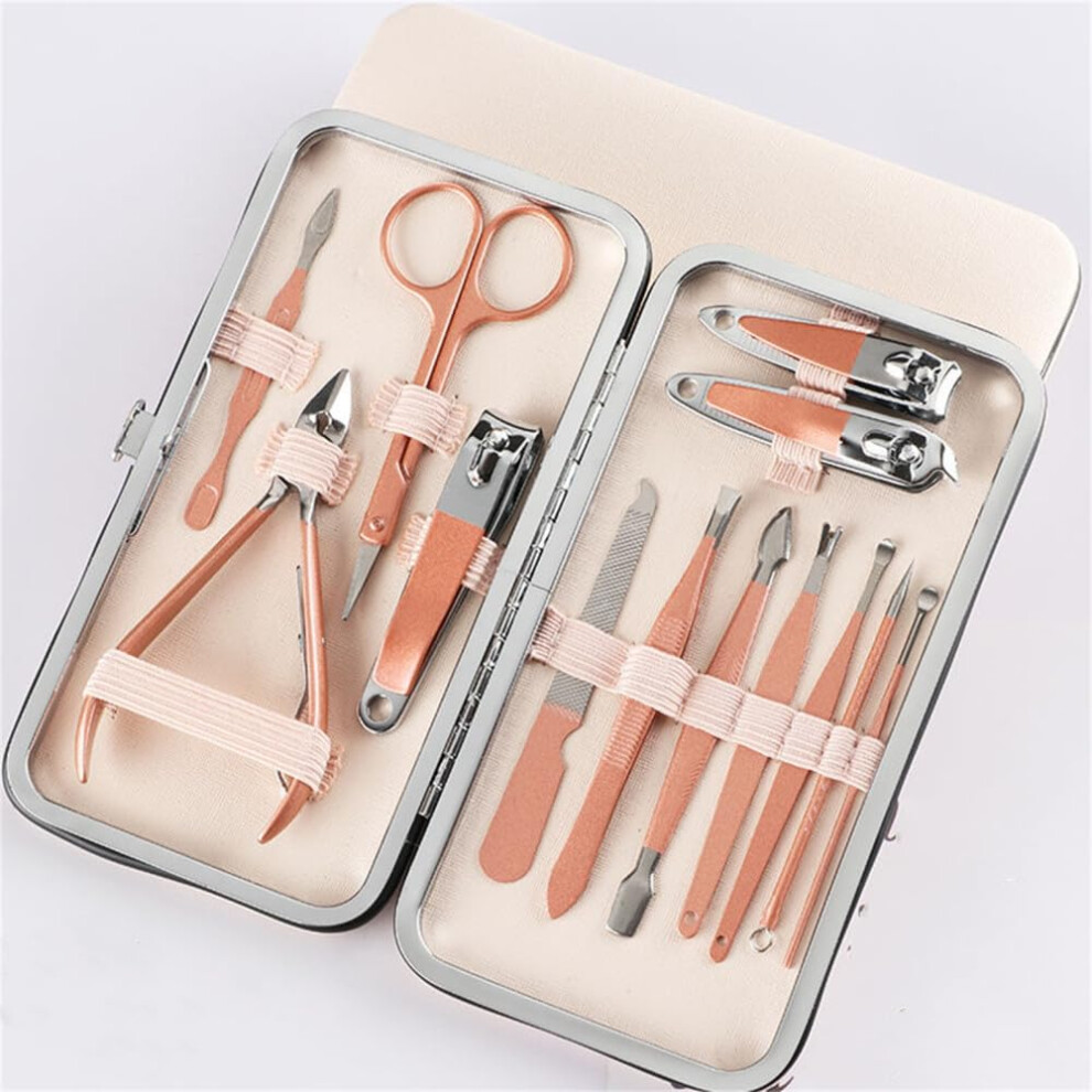13 Piece Manicure Pedicure Set with Stainless Steel RustResistant Tools and Compact Travel Case