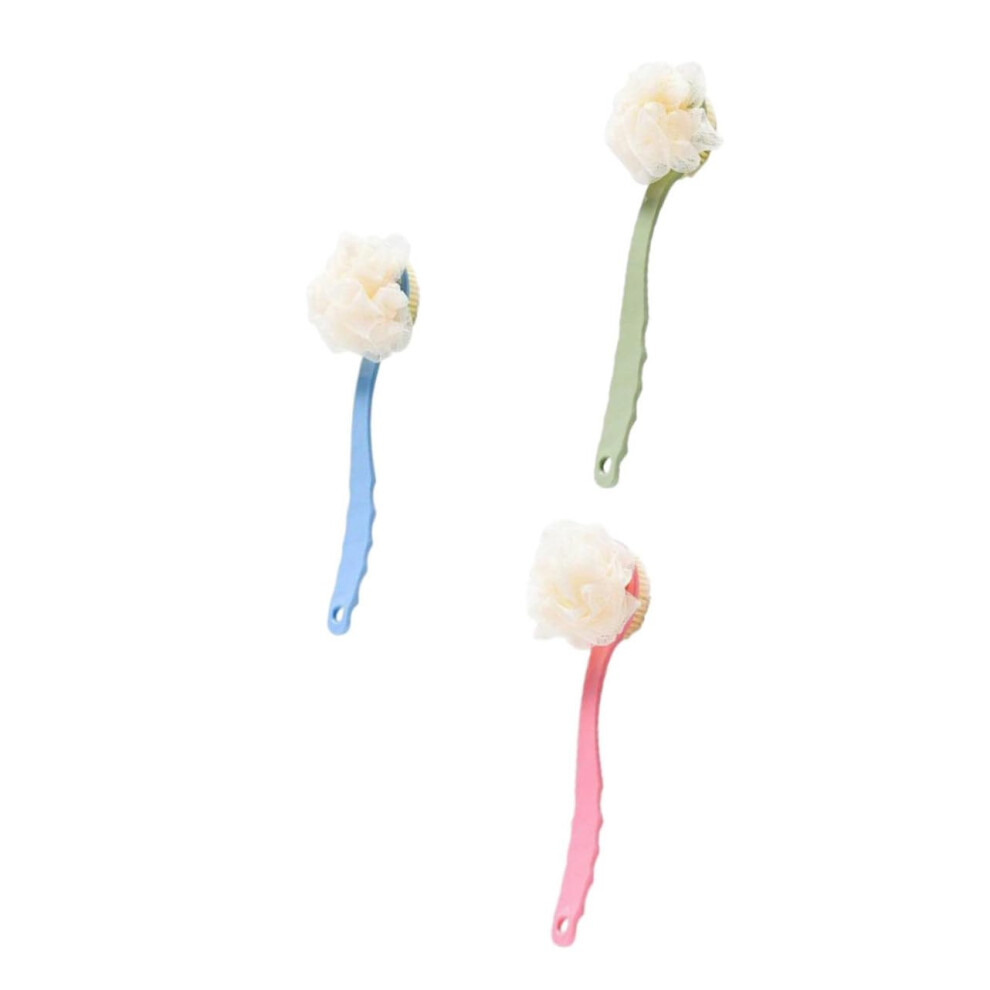 3Pcs Long Handle Bath Brush for Elderly Back Scrubber with Soft Bristles and Gentle Exfoliation