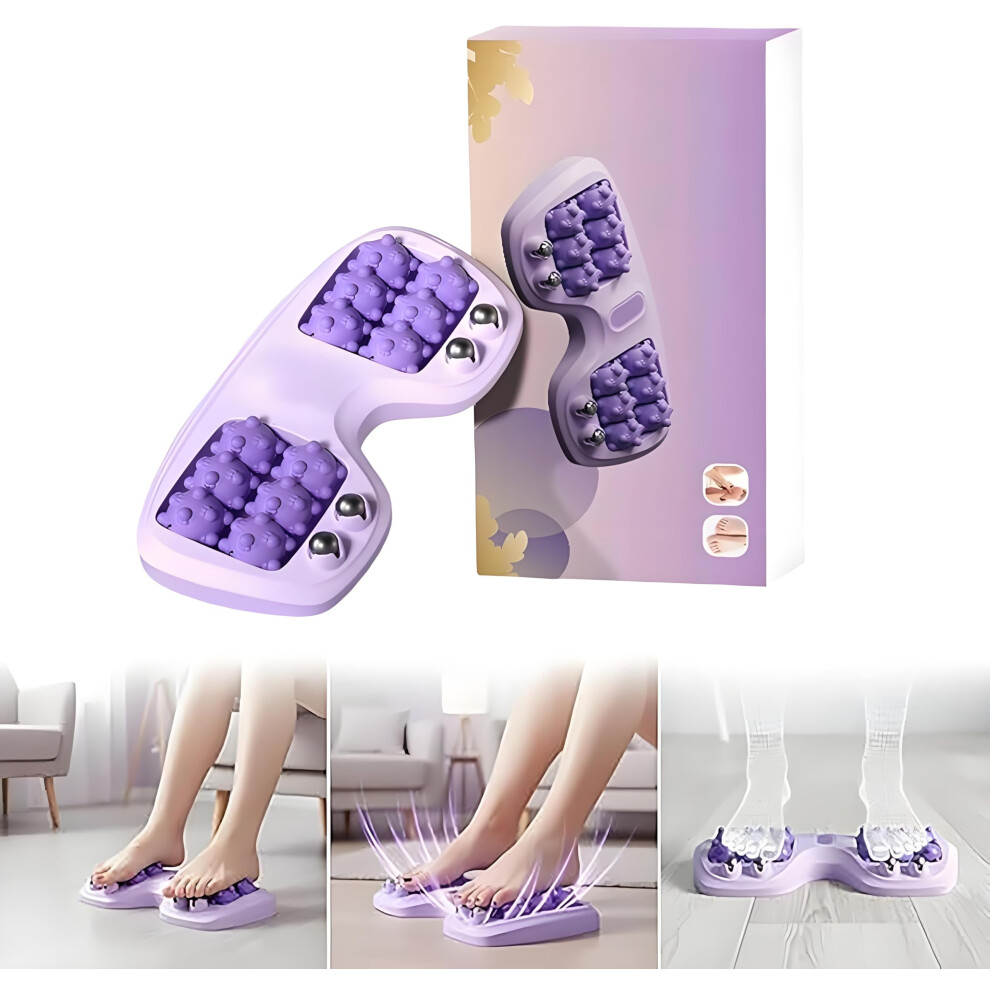 Foot Massage Roller for Plantar Fasciitis Relief with Dual Roller Design and Reflexology Purple