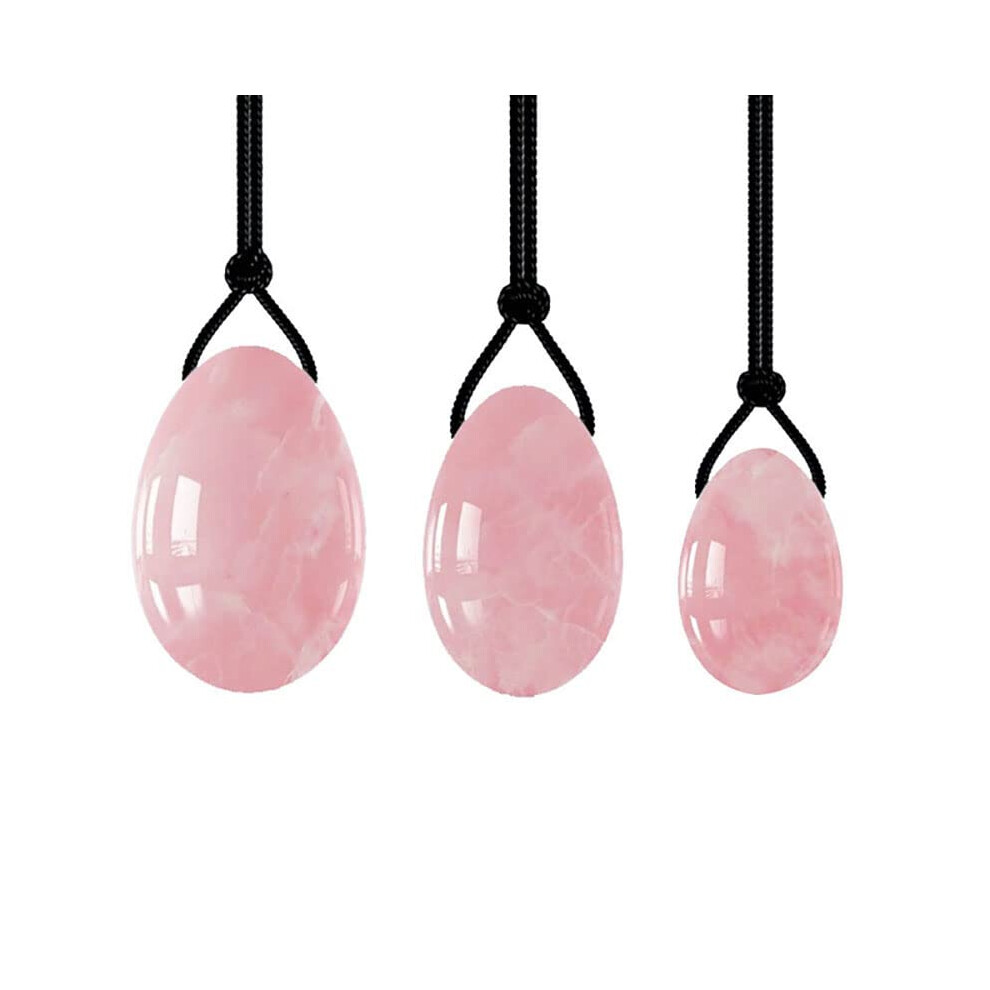 3PC Jade Yoni Egg and Rose Quartz Set for Kegel Exercise Vaginal Muscle Toning Women's Wellness