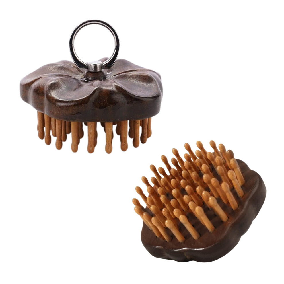Wooden Scalp Massager with Bamboo Hair Growth Comb, Deep Stimulation and Stress Relief