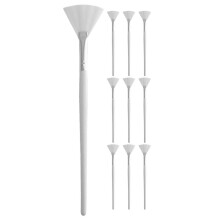 10Pcs Facial Mask Brush Soft Bristles Fan Shaped Applicator for Even Coverage Salon and Home Use