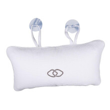 Bath Pillow with Suction Cups for Tub, Inflatable Neck Support Spa Cushion with Breathable Mesh, 2 Pack, White