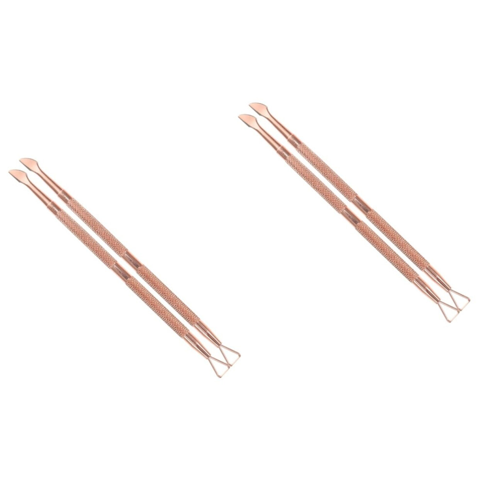 Professional Stainless Steel Cuticle Pusher Set â Rose Gold Nail Cuticle Remover for Manicure Pedicure